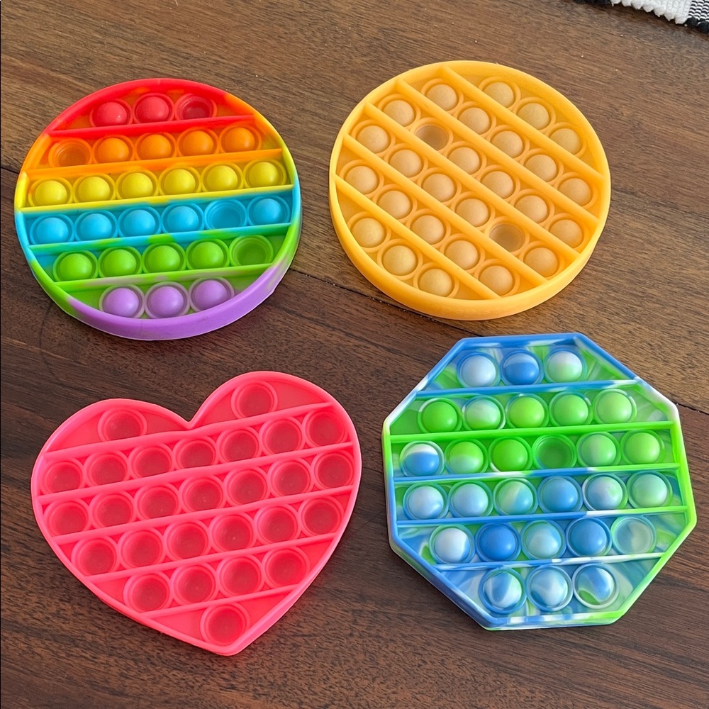 5/$25 Rainbow and Orange Pop It Fidget Toy Set